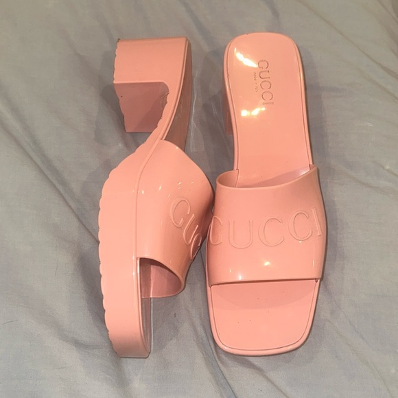 Gucci Pink Rubber Heels size 40 (about a US 10) - Picture 1 of 7